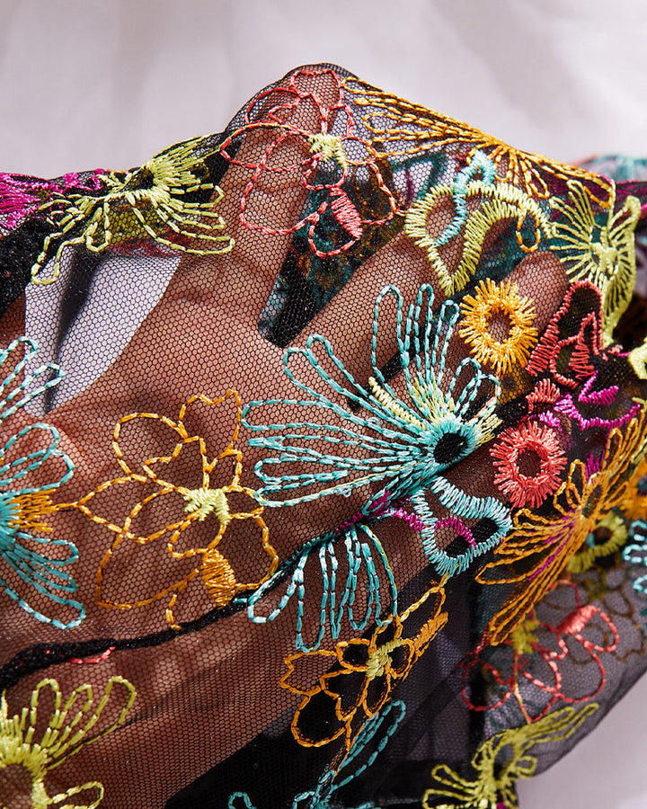 Amariel – Floral Embroidered Mesh Bodysuit