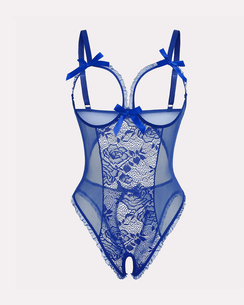 Sorvianne – Floral Lace Mesh Pajama Set