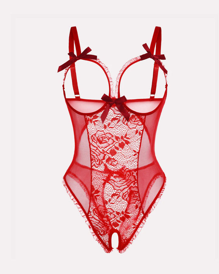 Sorvianne – Floral Lace Mesh Pajama Set