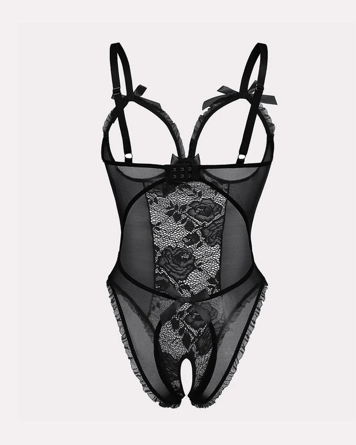 Sorvianne – Floral Lace Mesh Pajama Set