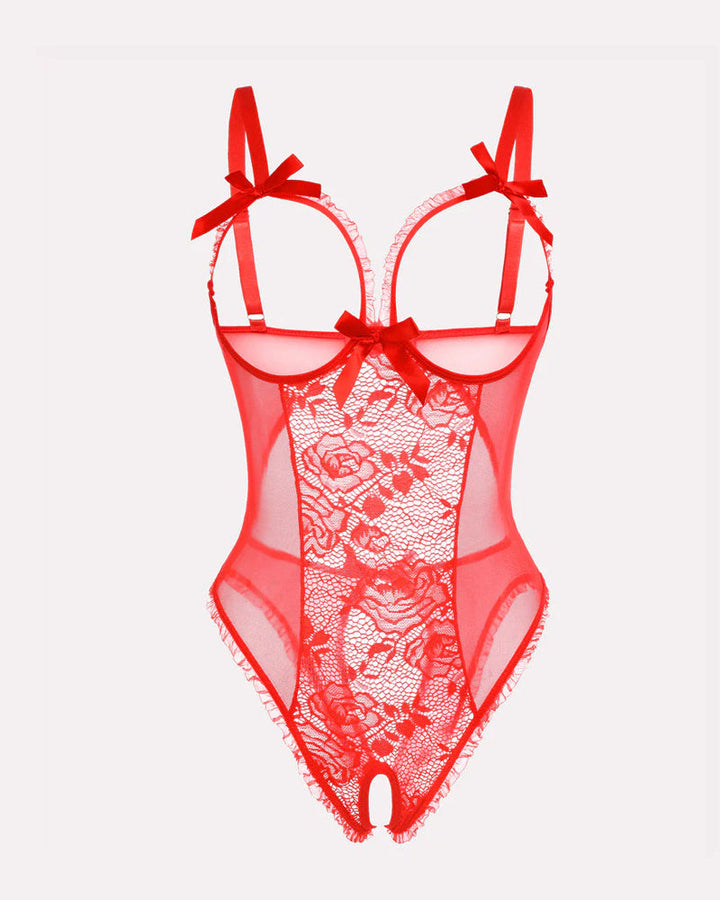 Sorvianne – Floral Lace Mesh Pajama Set