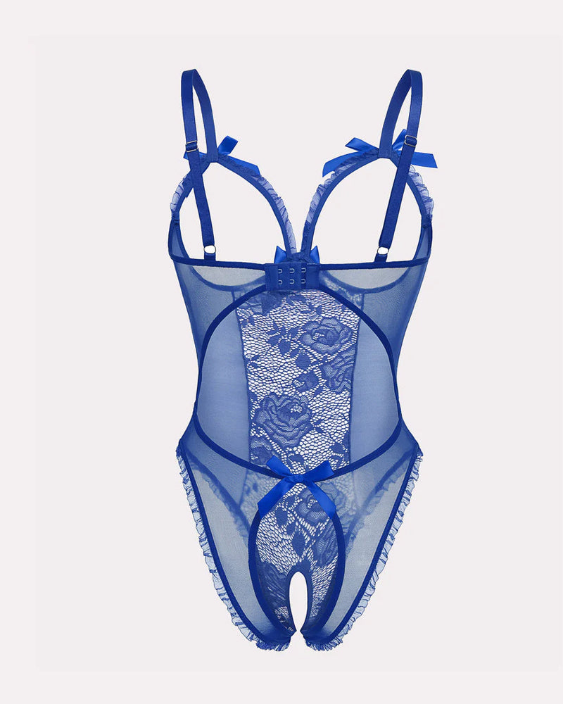 Sorvianne – Floral Lace Mesh Pajama Set