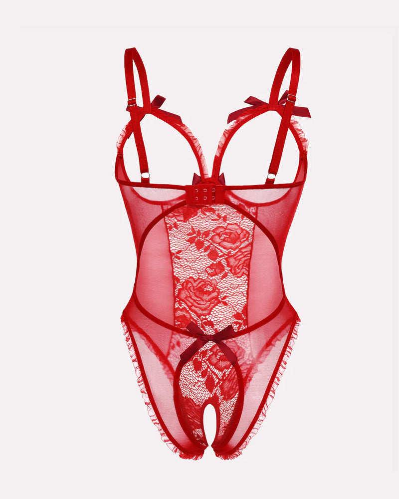 Sorvianne – Floral Lace Mesh Pajama Set