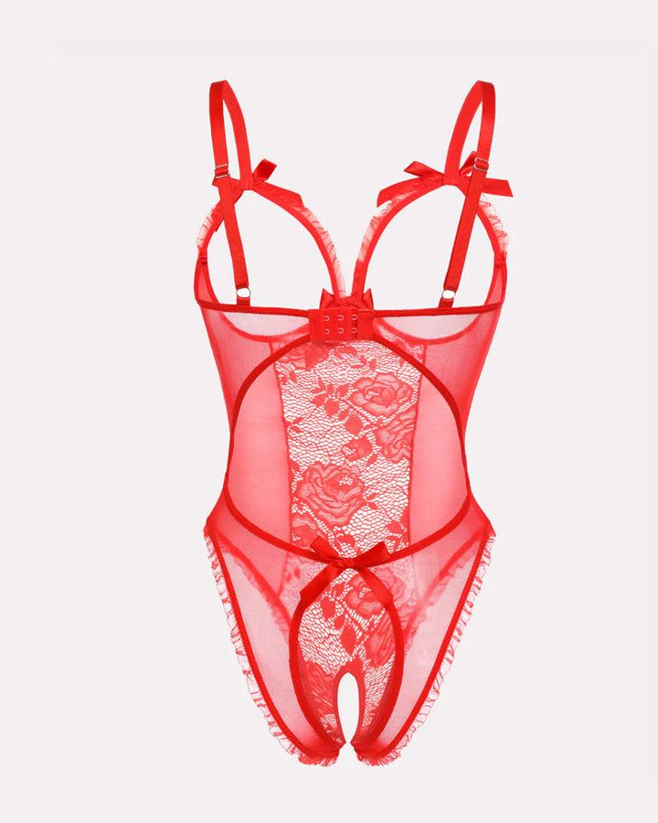 Sorvianne – Floral Lace Mesh Pajama Set