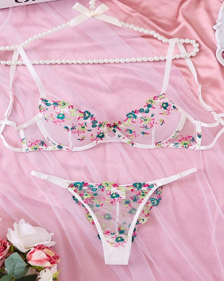Seraphina – Lace Embroidery Lingerie Set