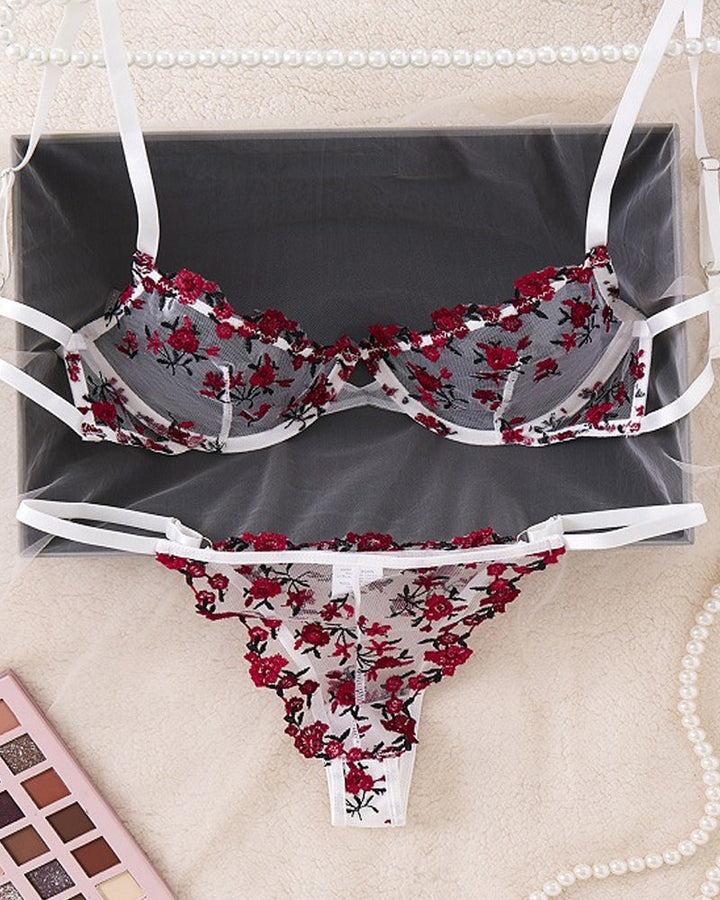 Seraphina – Lace Embroidery Lingerie Set
