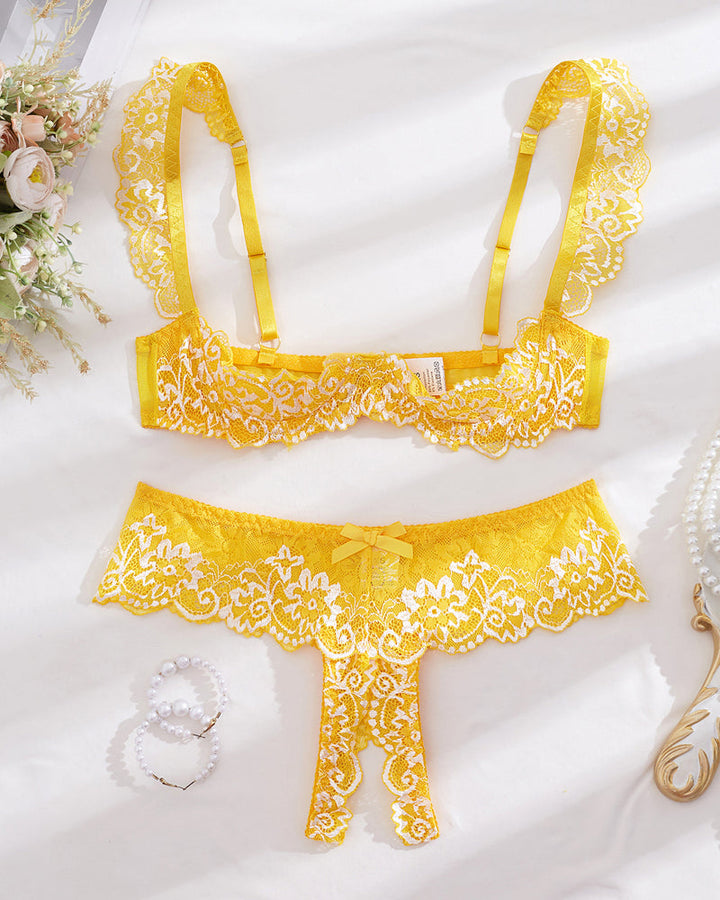 Novara – Lace Mesh Bra & Underwear Set