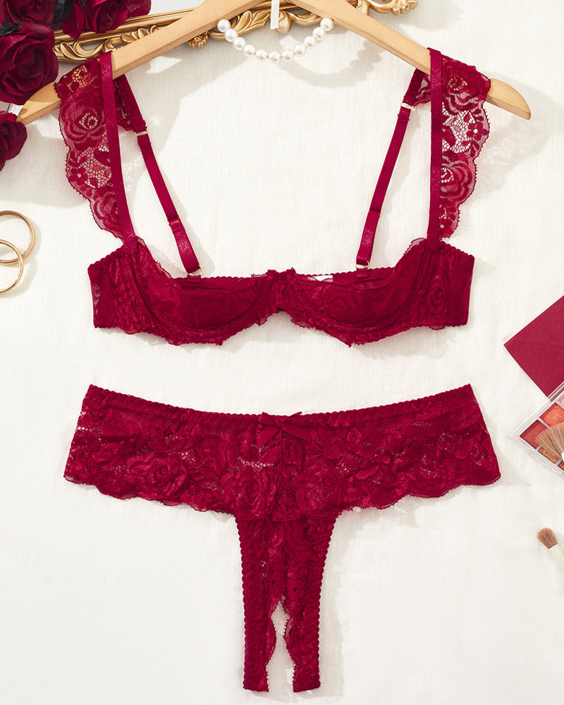 Novara – Lace Mesh Bra & Underwear Set