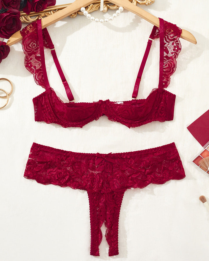 Novara – Lace Mesh Bra & Underwear Set