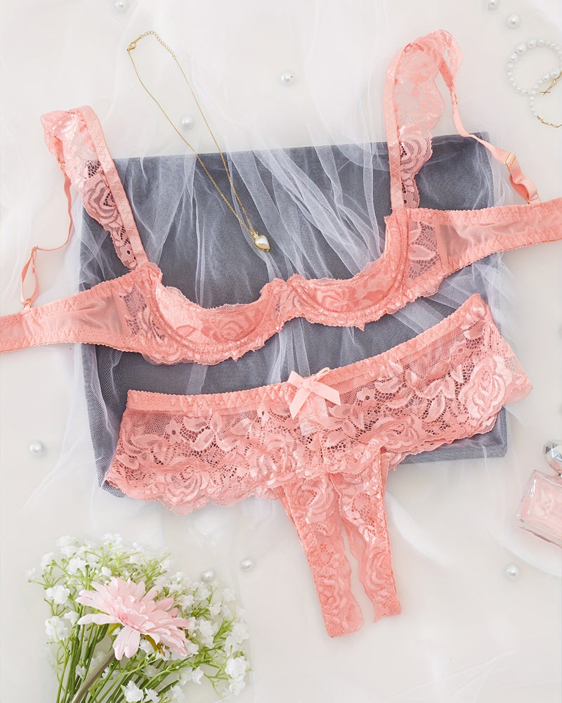 Novara – Lace Mesh Bra & Underwear Set