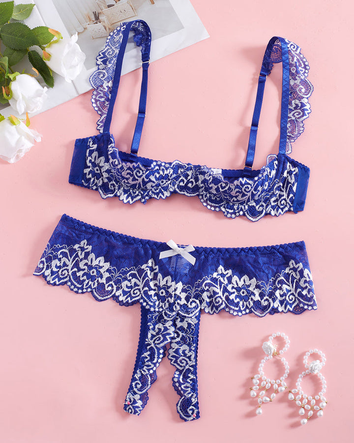Novara – Lace Mesh Bra & Underwear Set