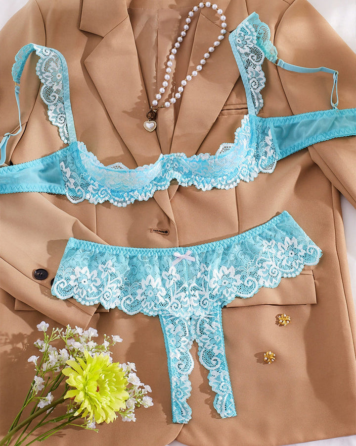 Novara – Lace Mesh Bra & Underwear Set