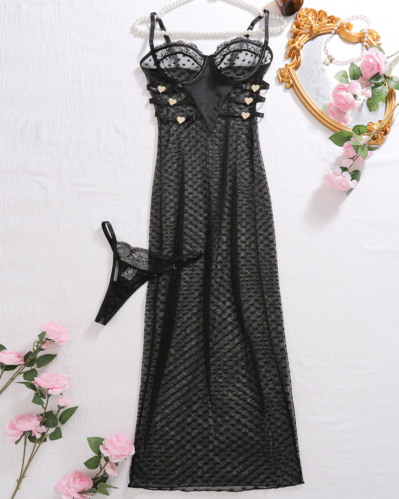 Ismara – Lace Suspender Dress Set