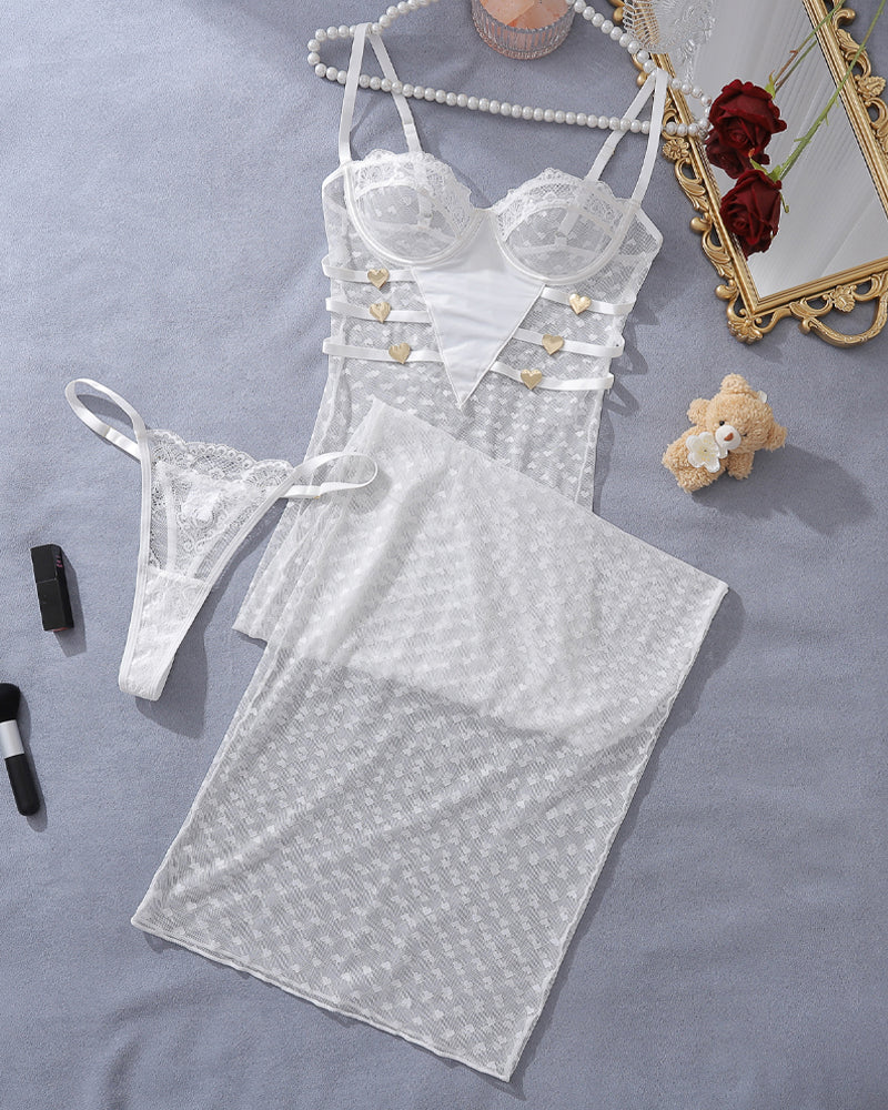 Ismara – Lace Suspender Dress Set