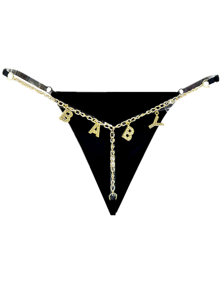 Serenyx – Gold Rhinestone Chain Thongs