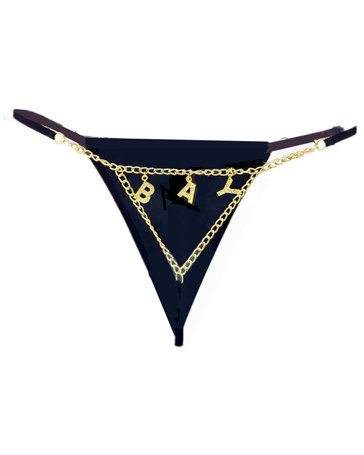 Serenyx – Gold Rhinestone Chain Thongs