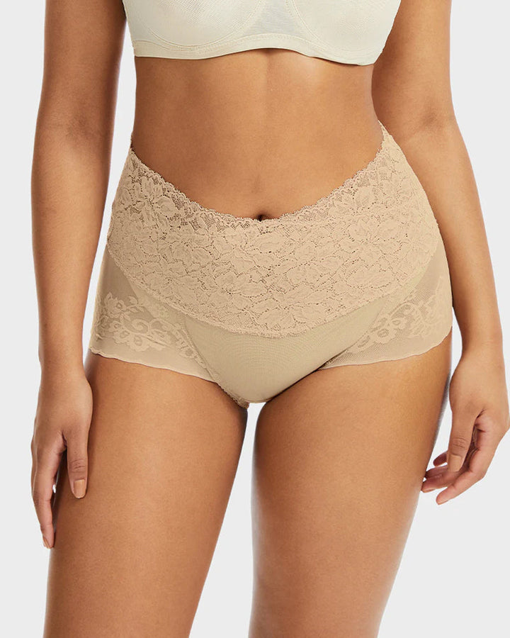 Serenyllisra – Three-Pack High-Waist Lace Tummy-Control Panties