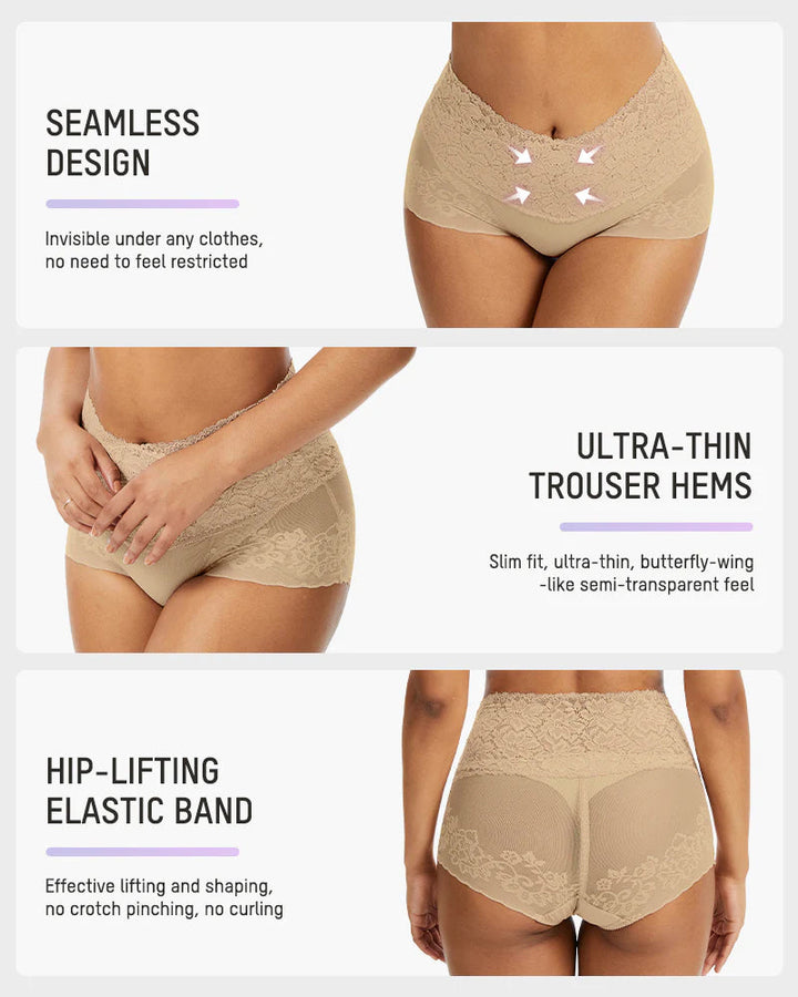 Serenyllisra – Three-Pack High-Waist Lace Tummy-Control Panties
