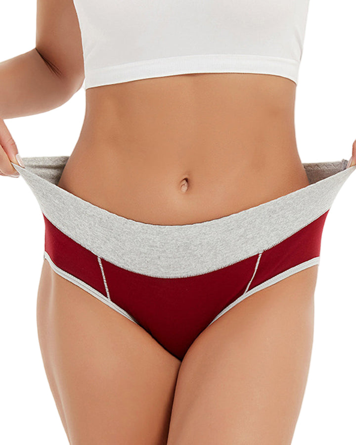 Sevaria – Mid-Rise Colorblock Cotton Briefs