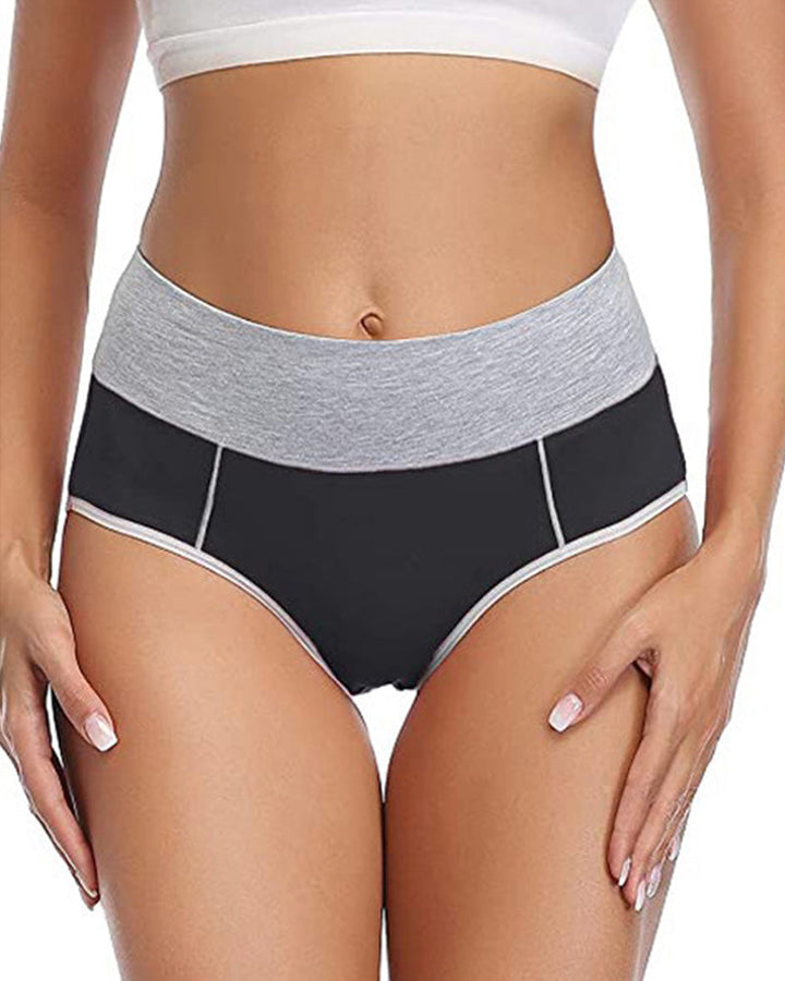 Sevaria – Mid-Rise Colorblock Cotton Briefs