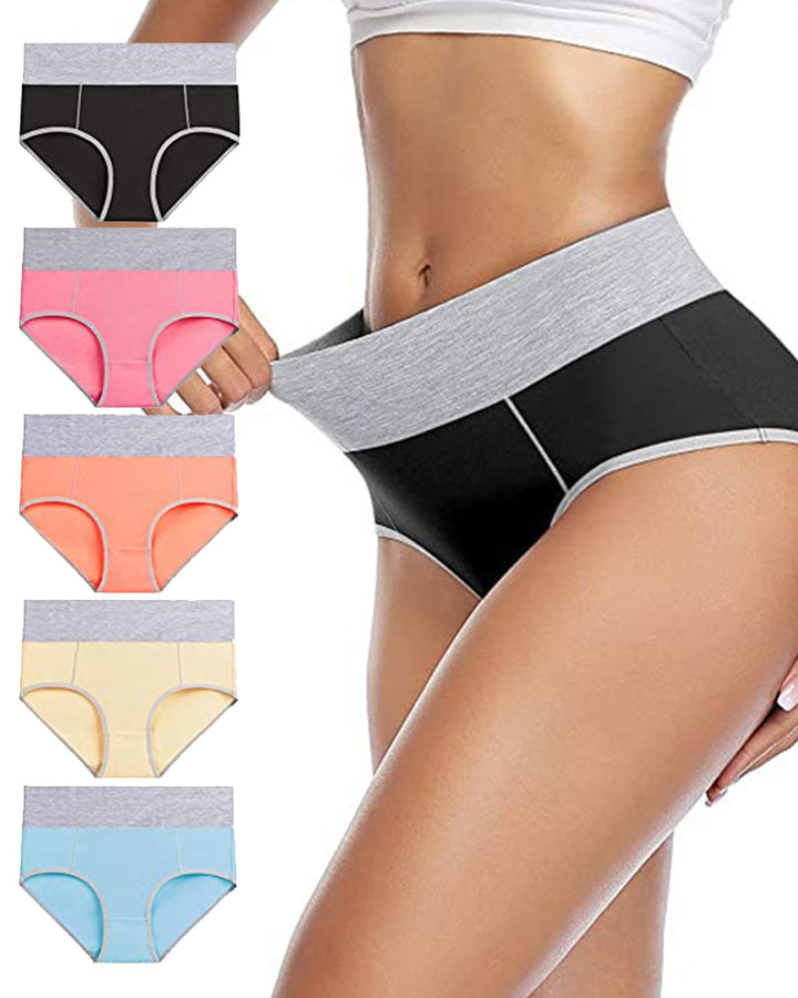 Sevaria – Mid-Rise Colorblock Cotton Briefs