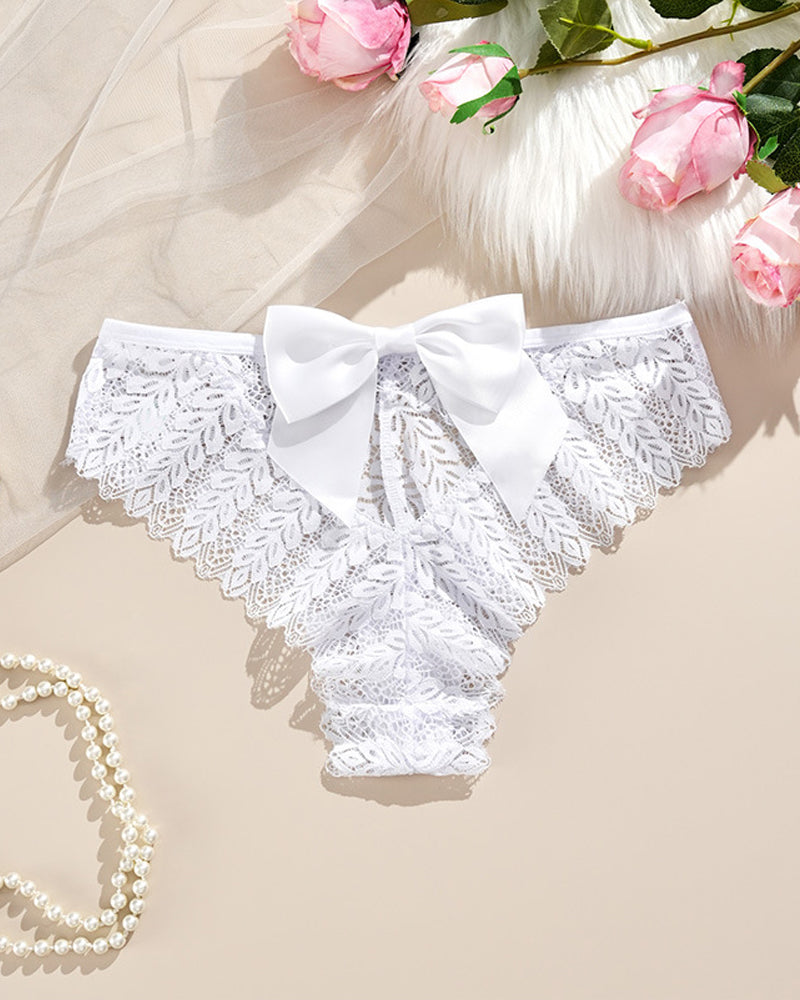 Elandriah – Bow Lace Hollow Panties