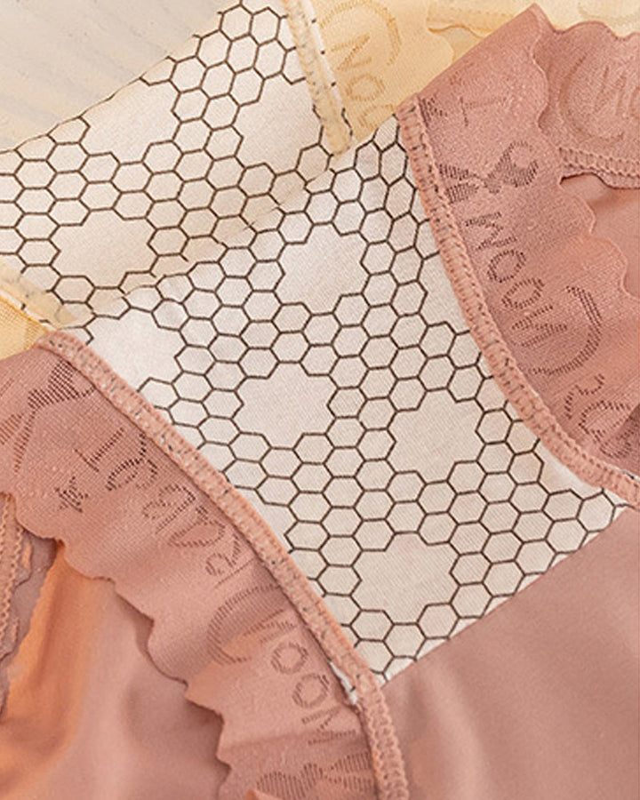 Valyssira – Mid-Rise Seamless Lace Satin Briefs