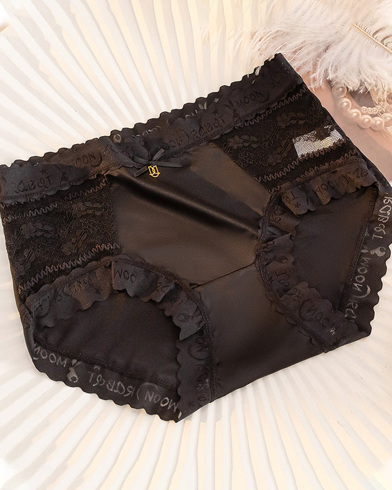 Valyssira – Mid-Rise Seamless Lace Satin Briefs