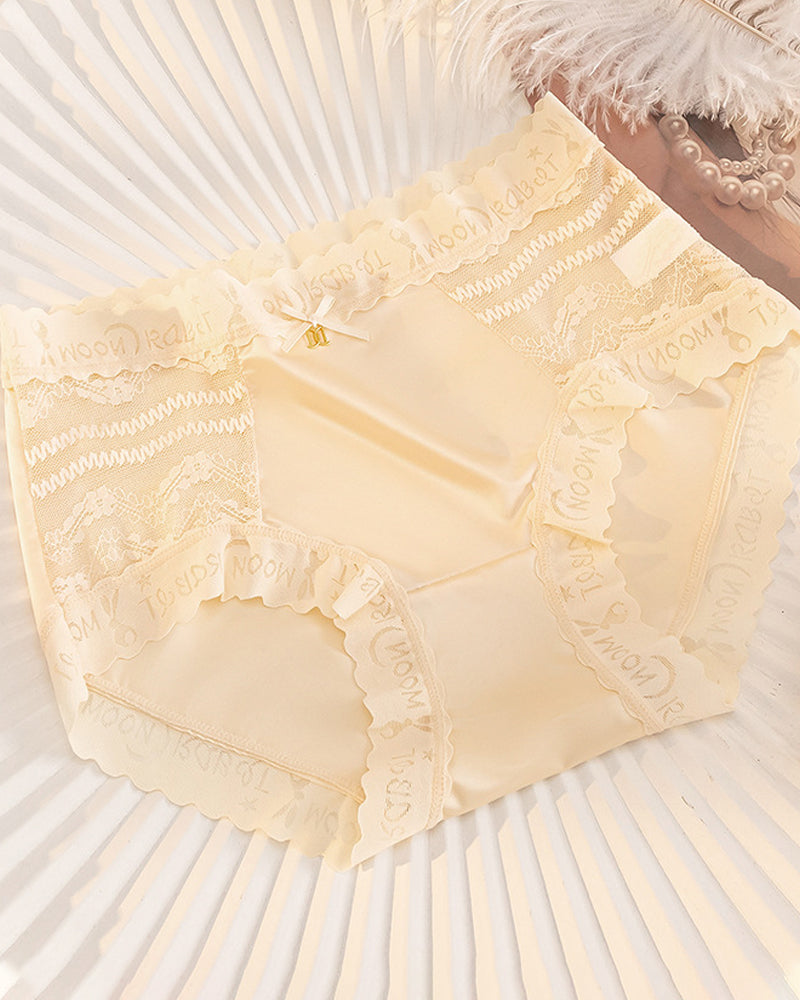 Valyssira – Mid-Rise Seamless Lace Satin Briefs