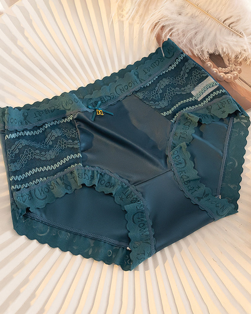 Valyssira – Mid-Rise Seamless Lace Satin Briefs