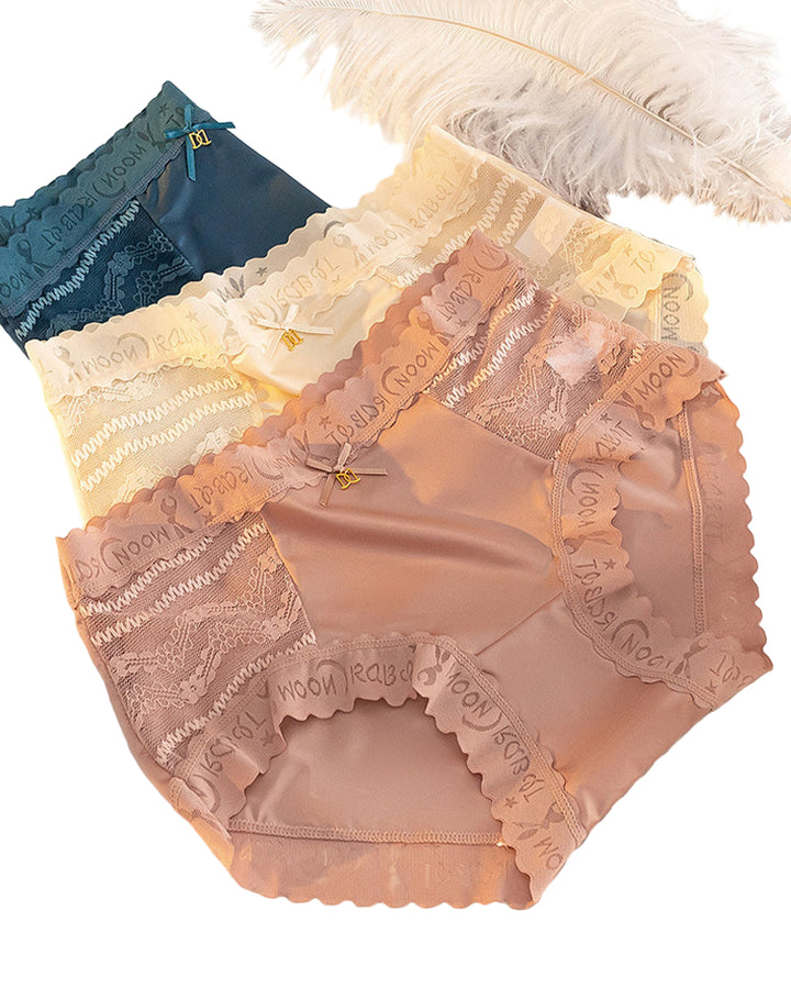 Valyssira – Mid-Rise Seamless Lace Satin Briefs