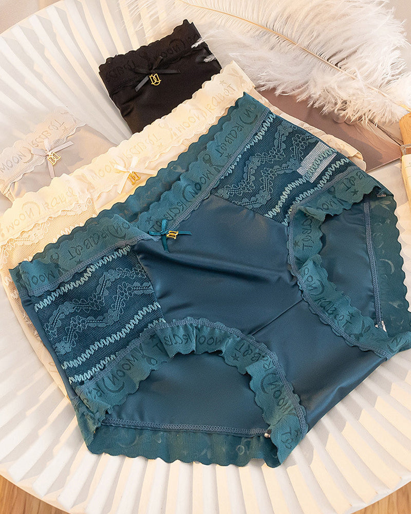 Valyssira – Mid-Rise Seamless Lace Satin Briefs