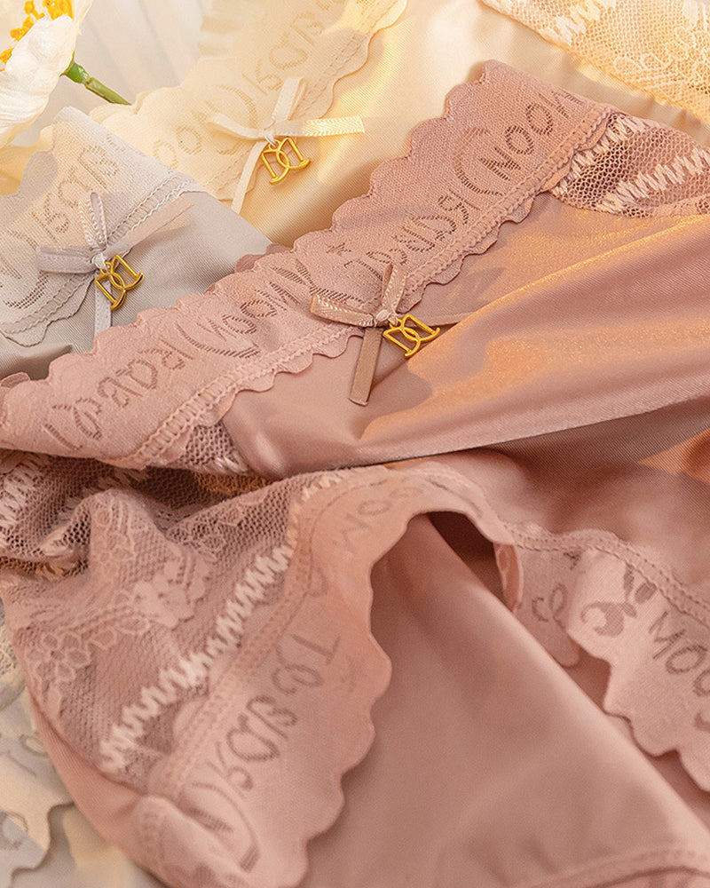 Valyssira – Mid-Rise Seamless Lace Satin Briefs