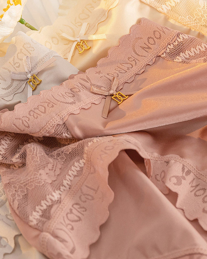 Valyssira – Mid-Rise Seamless Lace Satin Briefs
