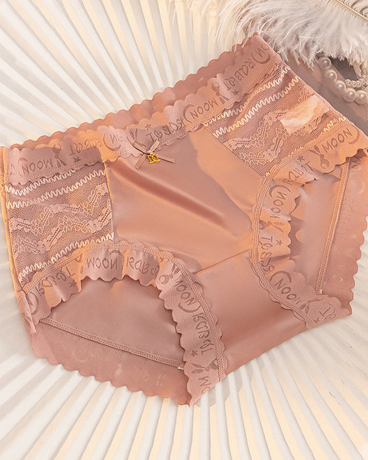 Valyssira – Mid-Rise Seamless Lace Satin Briefs