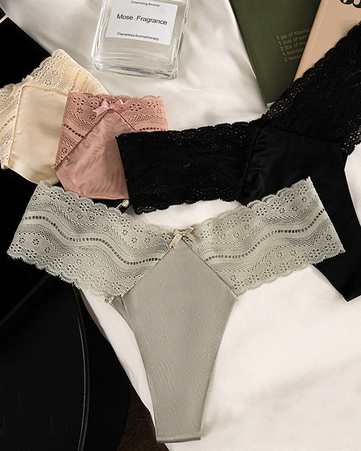 Veliryn – Low-Waist Seamless Lace Satin Briefs