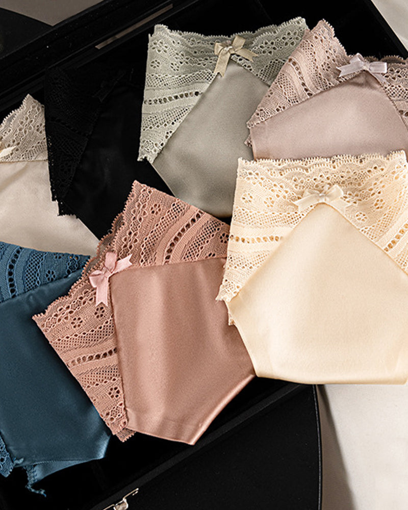 Veliryn – Low-Waist Seamless Lace Satin Briefs