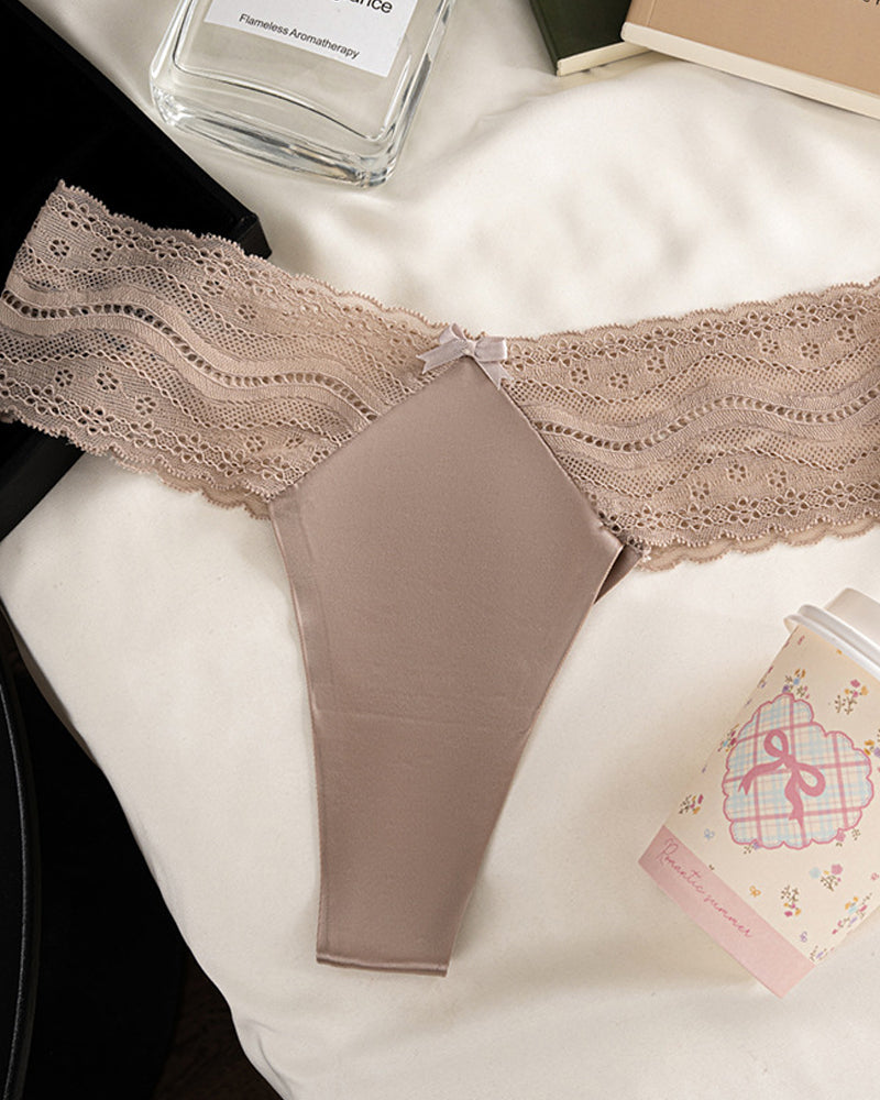 Veliryn – Low-Waist Seamless Lace Satin Briefs