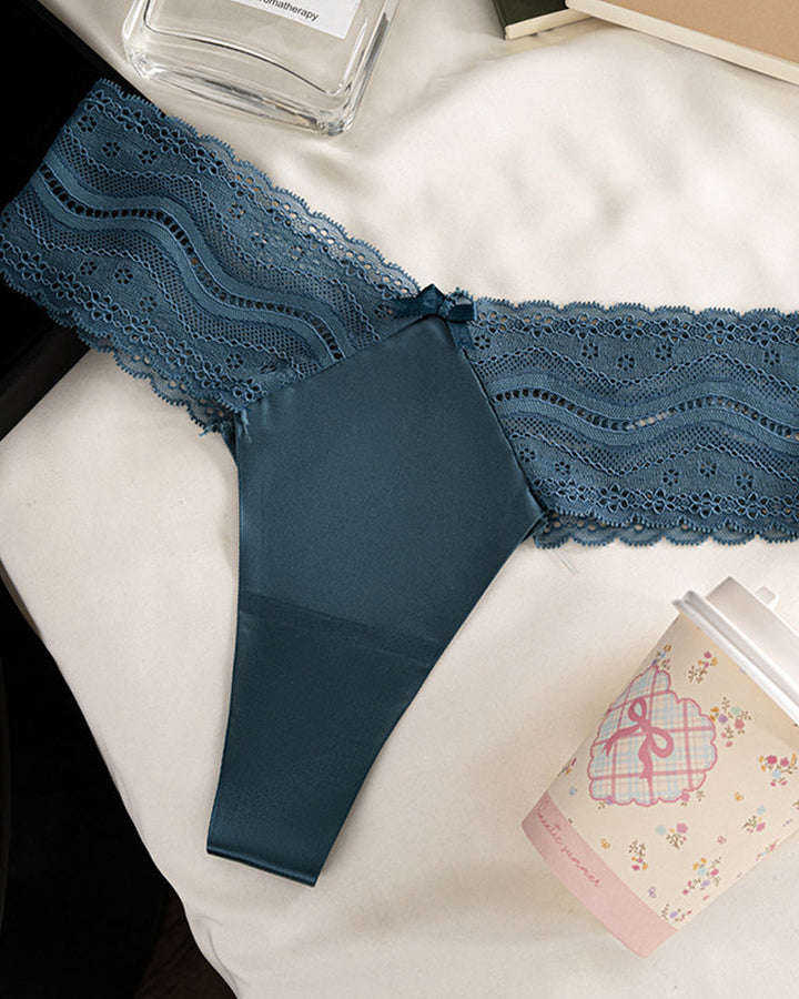 Veliryn – Low-Waist Seamless Lace Satin Briefs
