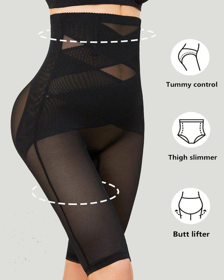 Melanisse – High-Waist Mesh Shaping Tights