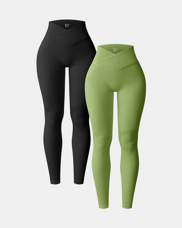 Evelyntrae – Two-Pack High-Waist Crossover Leggings