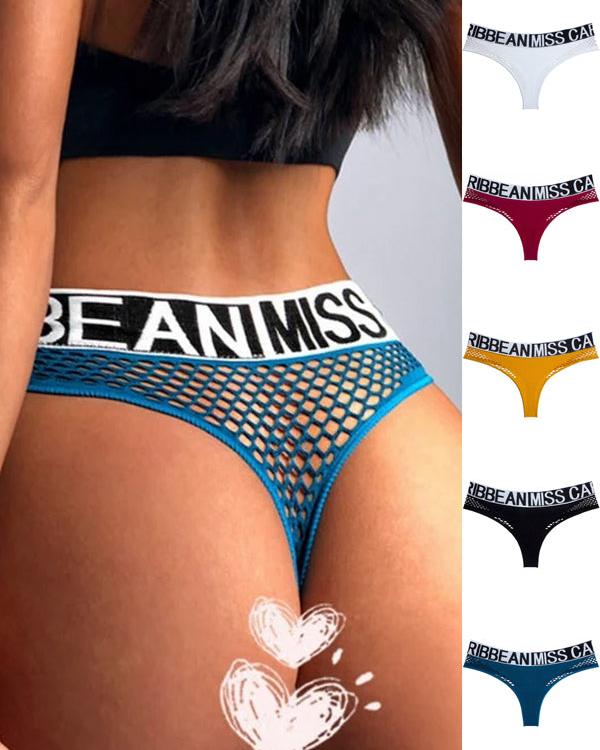 Floravyntra – Letter Print Net Underwear
