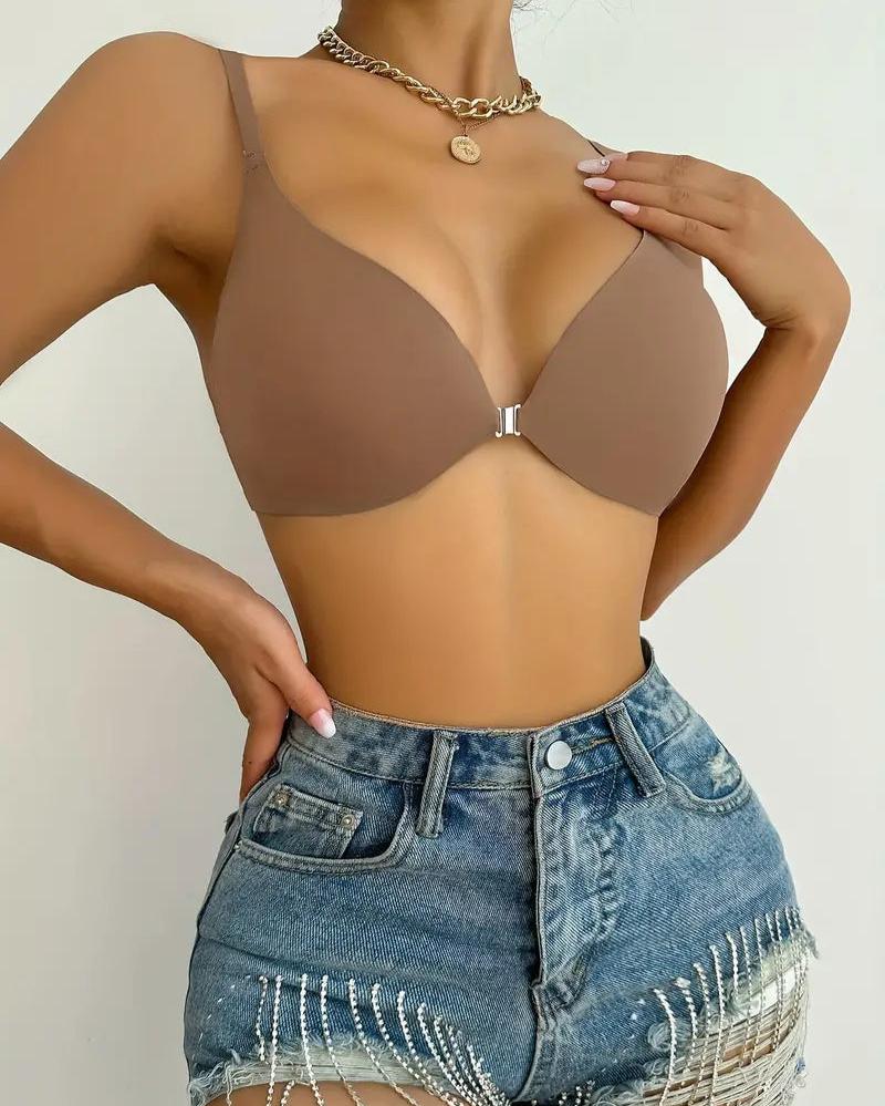 Isolairis – Deep V Front Button Wireless Bra
