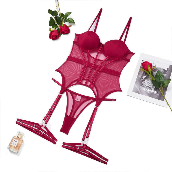 Selena – Satin Bustier Lingerie Set