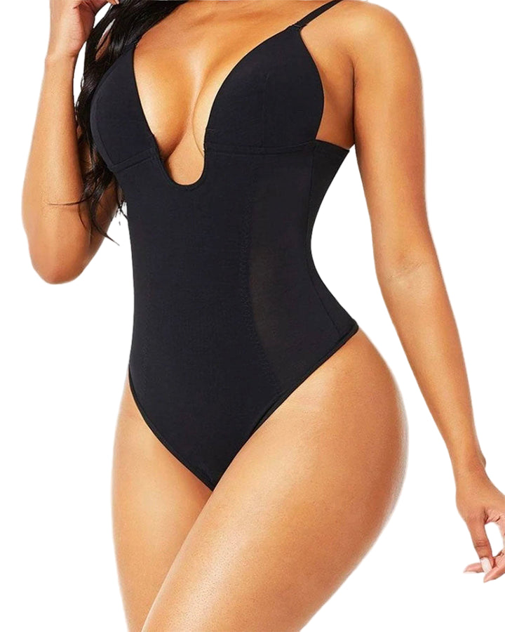 Evelynara – Deep V Neck Shaping Thong Bodysuit