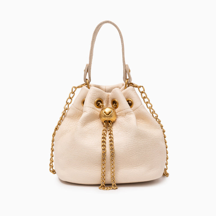 Sameera Leather Drawstring Bucket Bag