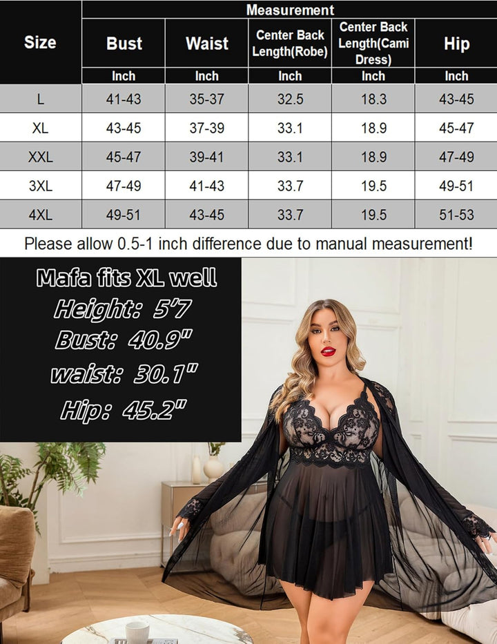 Evarielle – Plus Size Exotic Lace Lingerie Set
