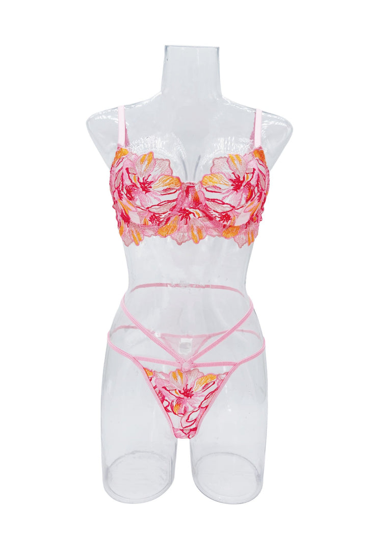 Althea – Floral Embroidered Lingerie Set