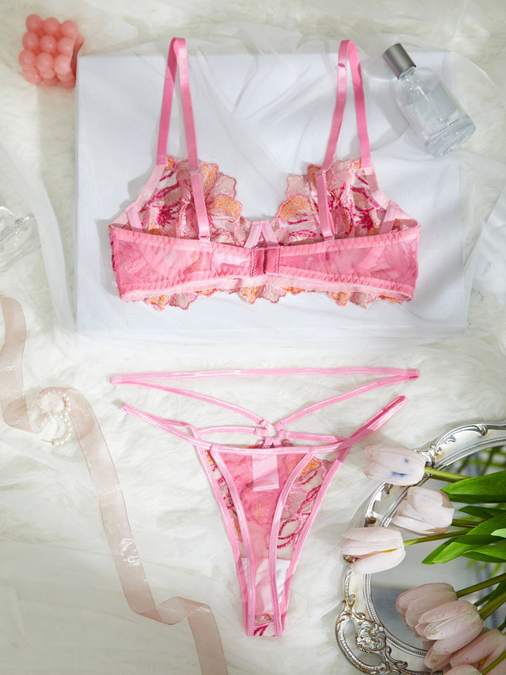 Althea – Floral Embroidered Lingerie Set