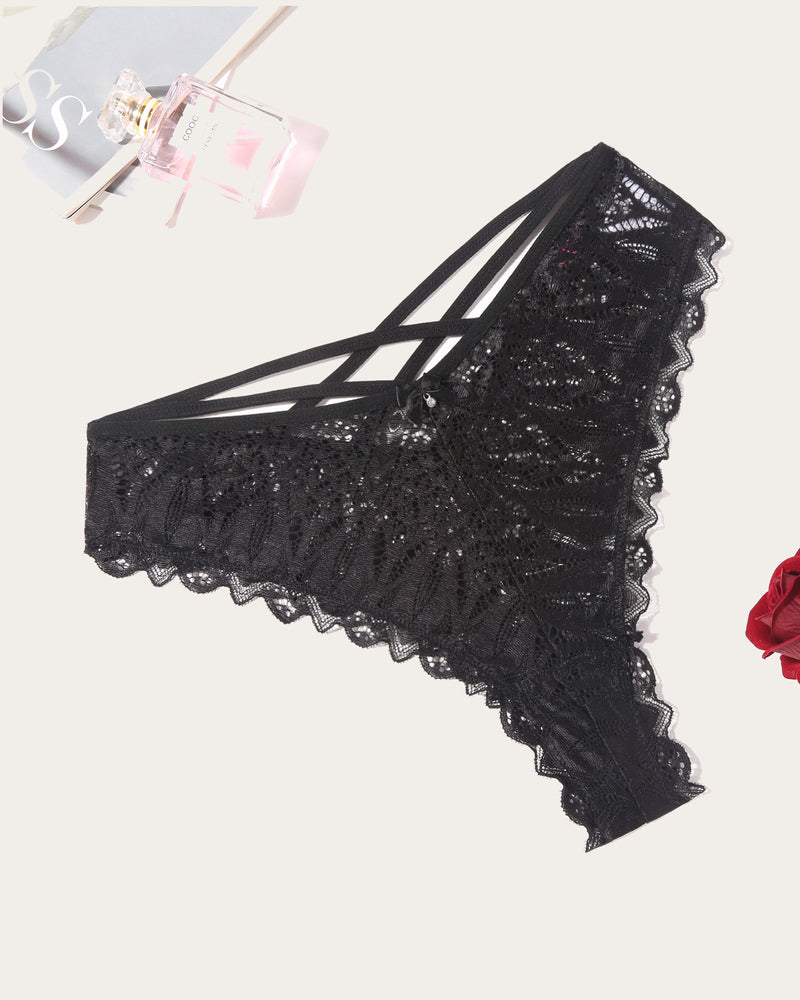 Calyssara – Lace Criss-Cross Cheeky Panties